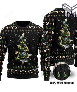 Humming Bird Tree All Over Print Ugly Christmas Sweater