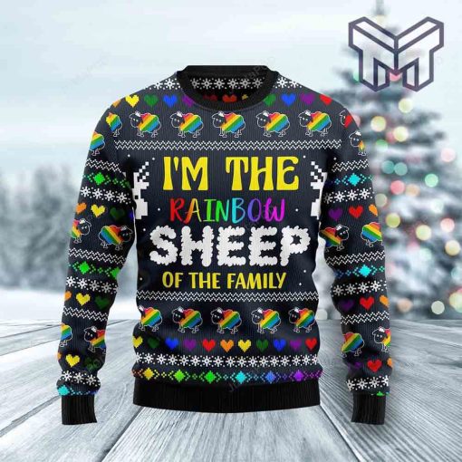 I Am The Rainbow Sheep Of Family All Over Print Ugly Christmas Sweater