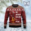 In Jesus Name I Play Guitar Christmas All Over Print Ugly Christmas Sweater