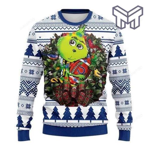 Indianapolis Colts Grinch Hug Christmas For Unisex Christmas All Over Print Ugly Christmas Sweater