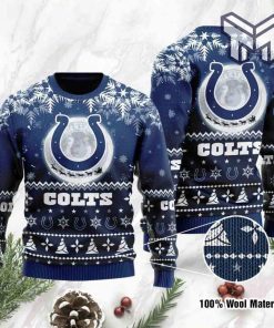 Indianapolis Colts Santa Claus In The Moon All Over Print Ugly Christmas Sweater