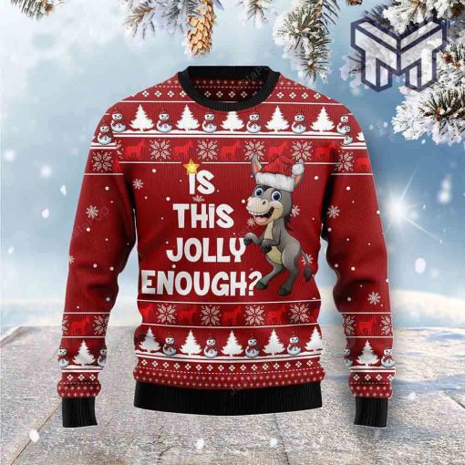 Is This Jolly Enough Donkey Christmas All Over Print Ugly Christmas Sweater