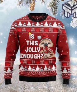 Is This Jolly Enough Sloth Christmas All Over Print Ugly Christmas Sweater