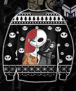 Jack Skellington And Sally Knitting Pattern All Over Print Ugly Christmas Sweater