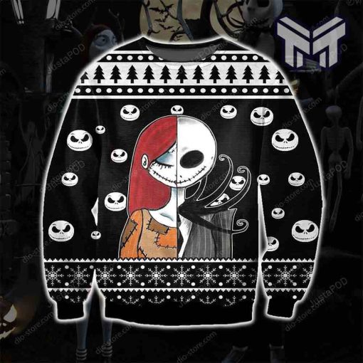Jack Skellington And Sally Knitting Pattern All Over Print Ugly Christmas Sweater
