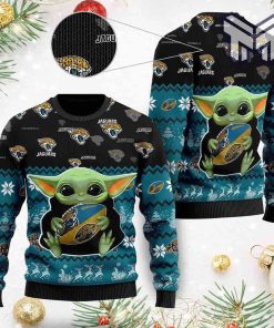 Jacksonville Jaguars Baby Yoda Shirt For American Football Fans All Over Print Ugly Christmas Sweater