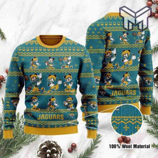 Jacksonville Jaguars Mickey Mouse All Over Print Ugly Christmas Sweater
