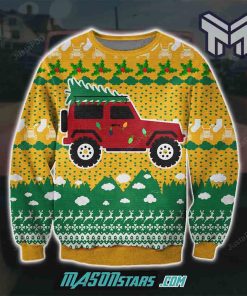 Jeep Car 3D Print Knitting Pattern Christmas All Over Print Ugly Christmas Sweater