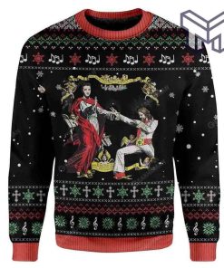 Jesus And Elvis Presley For Unisex All Over Print Ugly Christmas Sweater