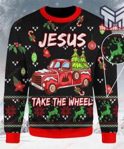 Jesus Take The Wheel All Over Print Ugly Christmas Sweater