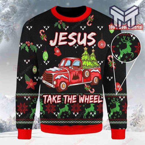 Jesus Take The Wheel All Over Print Ugly Christmas Sweater