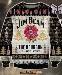 Jim Beam The Bourbon All Over Print Ugly Christmas Sweater