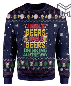 Jingle Beers Jingle Beers Drinking All The Way For Unisex Christmas All Over Print Ugly Christmas