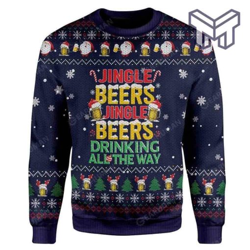 Jingle Beers Jingle Beers Drinking All The Way For Unisex Christmas All Over Print Ugly Christmas