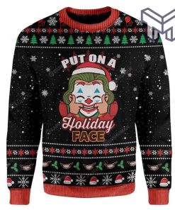 Joker Put On A Holiday Face For Unisex All Over Print Ugly Christmas Sweater