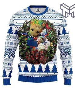 Kansas City Royals Groot Hug Christmas All Over Print Ugly Christmas Sweater