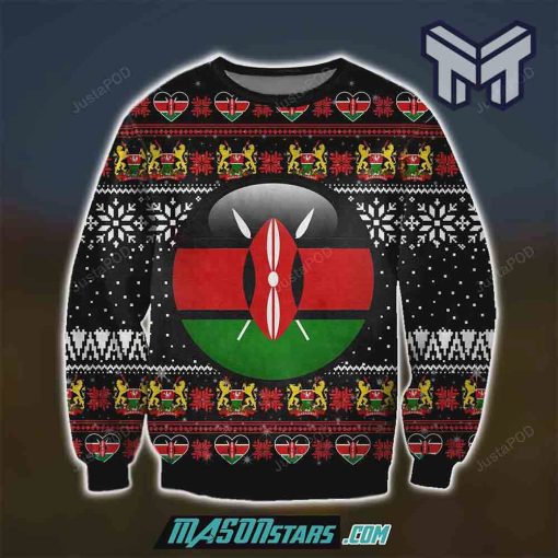 Kenya 3D Print Knitting Pattern Christmas All Over Print Ugly Christmas Sweater