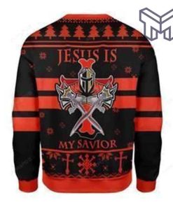 Knight Templar Jesus Is My Savior All Over Print Ugly Christmas Sweater