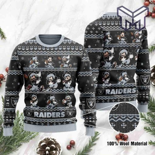 Las Vegas Raiders Mickey Mouse All Over Print Ugly Christmas Sweater