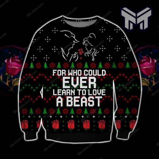 Learn To Love A Beast Knitting Pattern For Unisex Christmas All Over Print Ugly Christmas Sweater