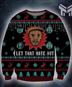 Let That Hate Out Knitting Pattern For Unisex All Over Print Ugly Christmas Sweater