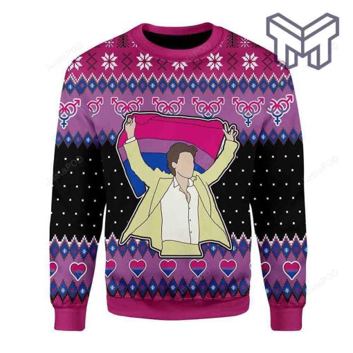 Lgbt Bisexual Flag All Over Print Ugly Christmas Sweater