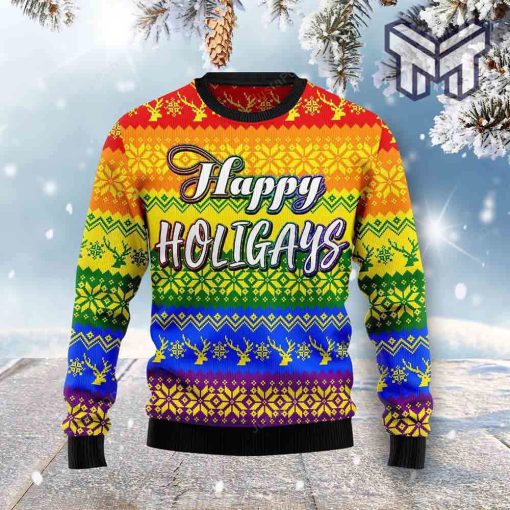 Lgbt Gay Pride Happy Holigays All Over Print Ugly Christmas Sweater