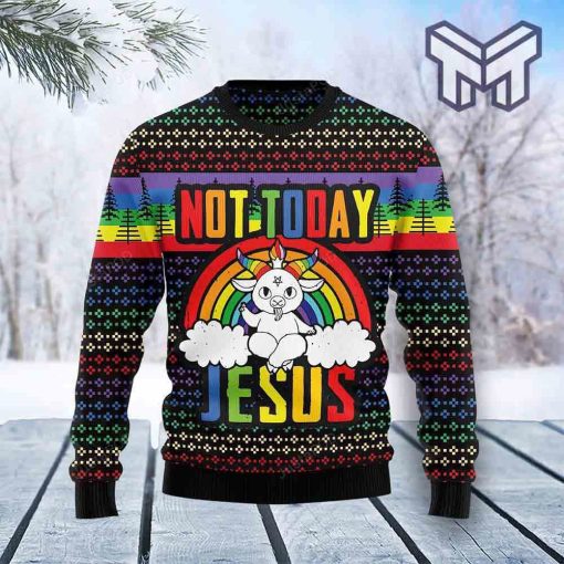 LGBT Not Today Jesus Christmas All Over Print Ugly Christmas Sweater