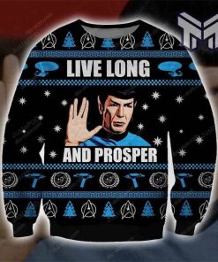 Live Long And Prosper Knitting Pattern 3D Print All Over Print Ugly Christmas Sweater