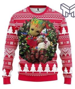 Los Angeles Angels Groot Hug Christmas All Over Print Ugly Christmas Sweater