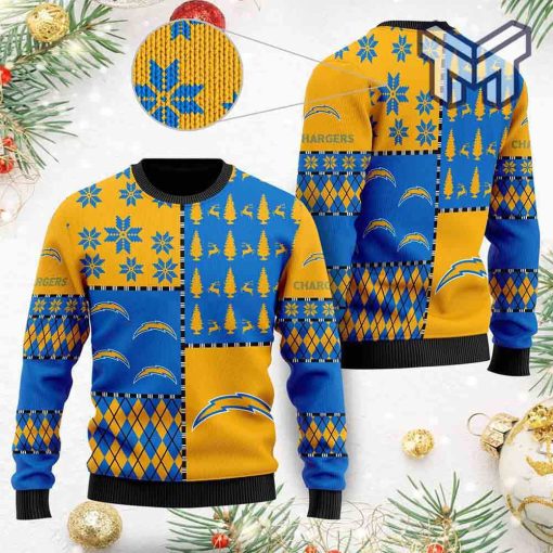 Los Angeles Chargers Christmas All Over Print Ugly Christmas Sweater