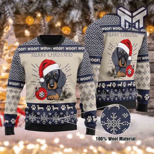 Dachshund Merry Christmas All Over Print Ugly Christmas Sweater