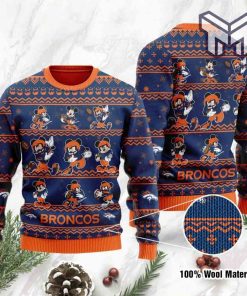 Denver Broncos Mickey Mouse All Over Print Ugly Christmas Sweater