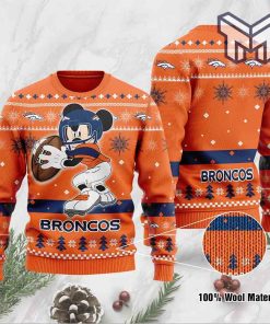 Denver Broncos Mickey Mouse Funny All Over Print Ugly Christmas Sweater