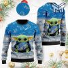 Detroit Lions Baby Yoda All Over Print Ugly Christmas Sweater