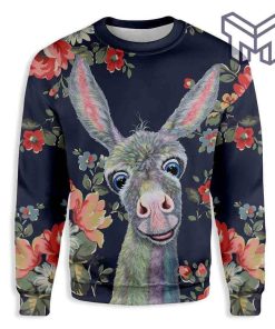 donkey-all-over-print-ugly-christmas-sweater