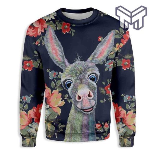 donkey-all-over-print-ugly-christmas-sweater