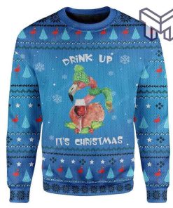 drinking-flamingo-all-over-print-ugly-christmas-sweater