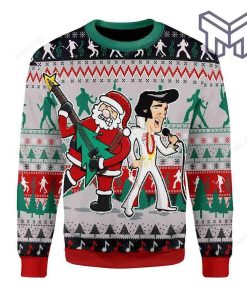 elvis-presley-with-santa-claus-team-up-christmas-all-over-print-ugly-christmas-sweater