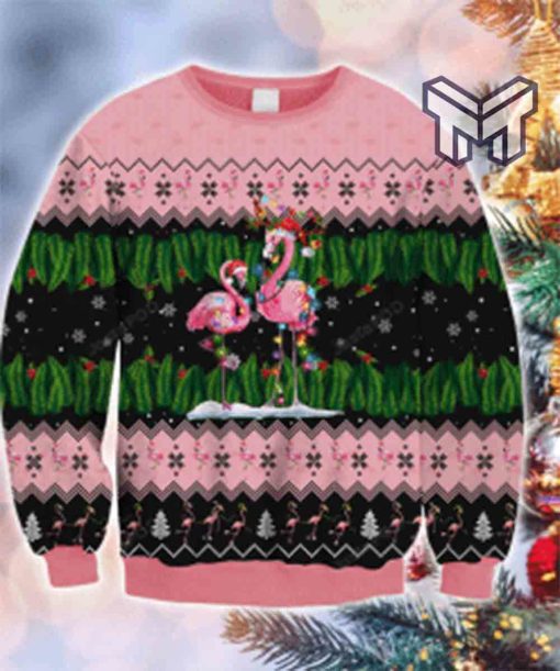 flamingo-all-over-print-ugly-christmas-sweater