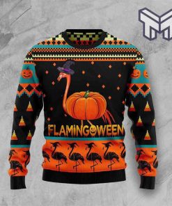 flamingoween-pumpkin-all-over-print-ugly-christmas-sweater