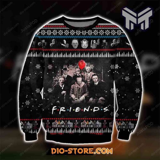 friends-movie-with-horror-characters-all-over-print-ugly-christmas-sweater