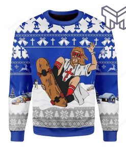 funny-christmas-jesus-skateboarding-on-snow-all-over-print-ugly-christmas-sweater