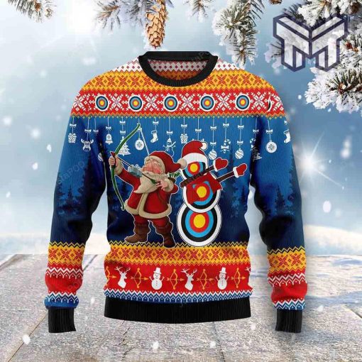 funny-christmas-santa-claus-archery-christmas-all-over-print-ugly-christmas-sweater