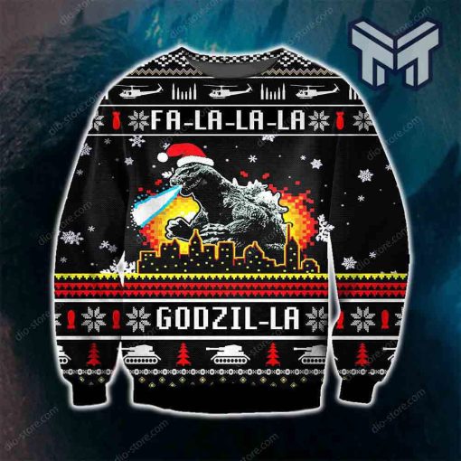 funny-godzilla-all-over-print-ugly-christmas-sweater