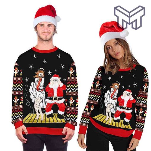 funny-santa-and-jesus-all-over-print-ugly-christmas-sweater