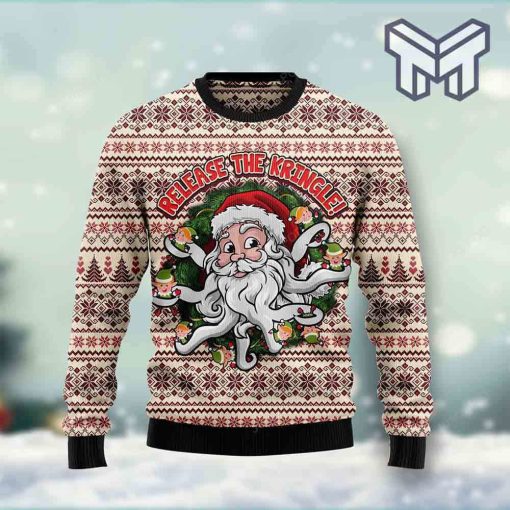 funny-santa-claus-release-the-kringle-christmas-all-over-print-ugly-christmas-sweater