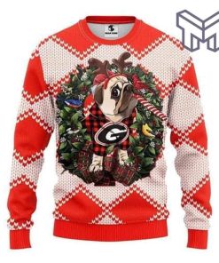 georgia-bulldogs-pug-dog-all-over-print-ugly-christmas-sweater