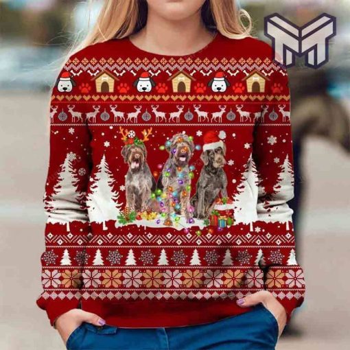 german-wirehaired-pointer-all-over-print-ugly-christmas-sweater