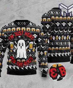 ghost-and-beer-im-just-here-for-the-boos-all-over-print-ugly-christmas-sweater